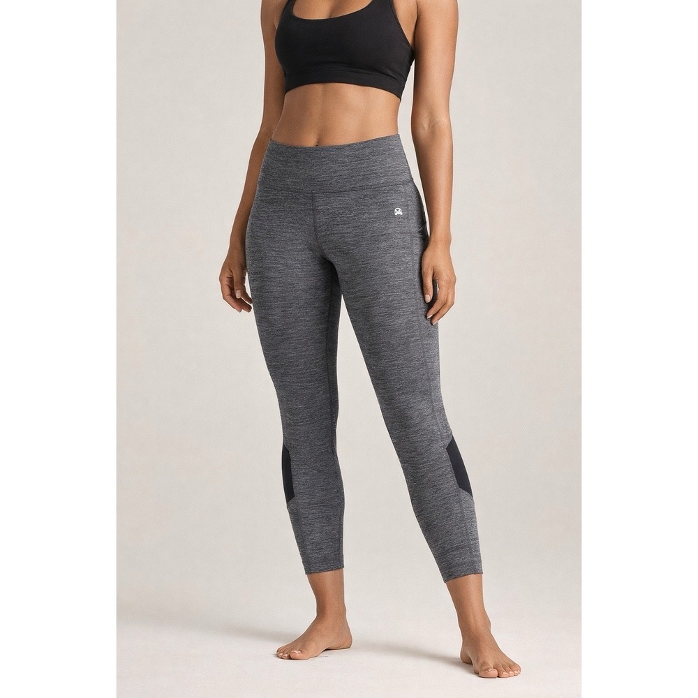 Lululemon Pace Rival Crop Leggings Size 10 Gray Black Yoga Running Workout Gym